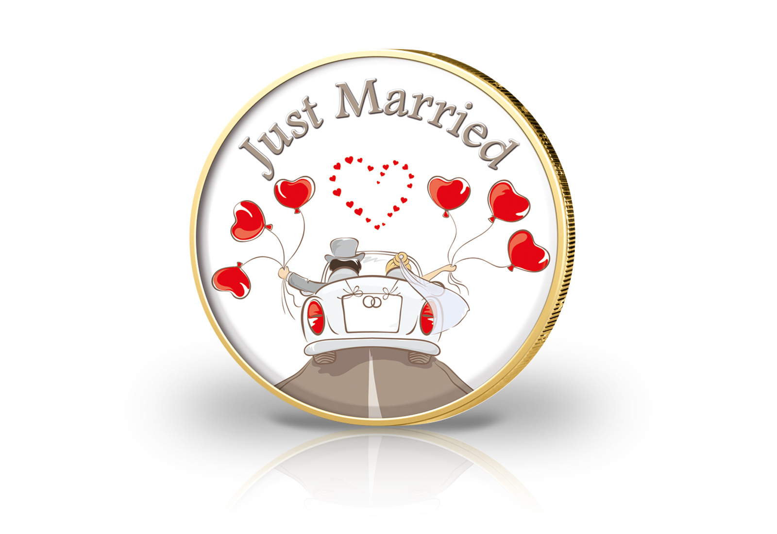 2 Euro vergoldet Hochzeit III mit Farbmotiv