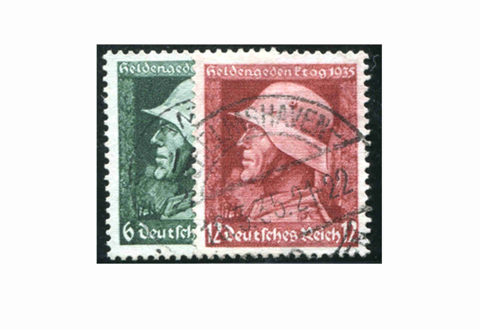 Briefmarken Deutsches Reich Heldengedenktag 1935 Michel-Nr. 569/570 gestempelt