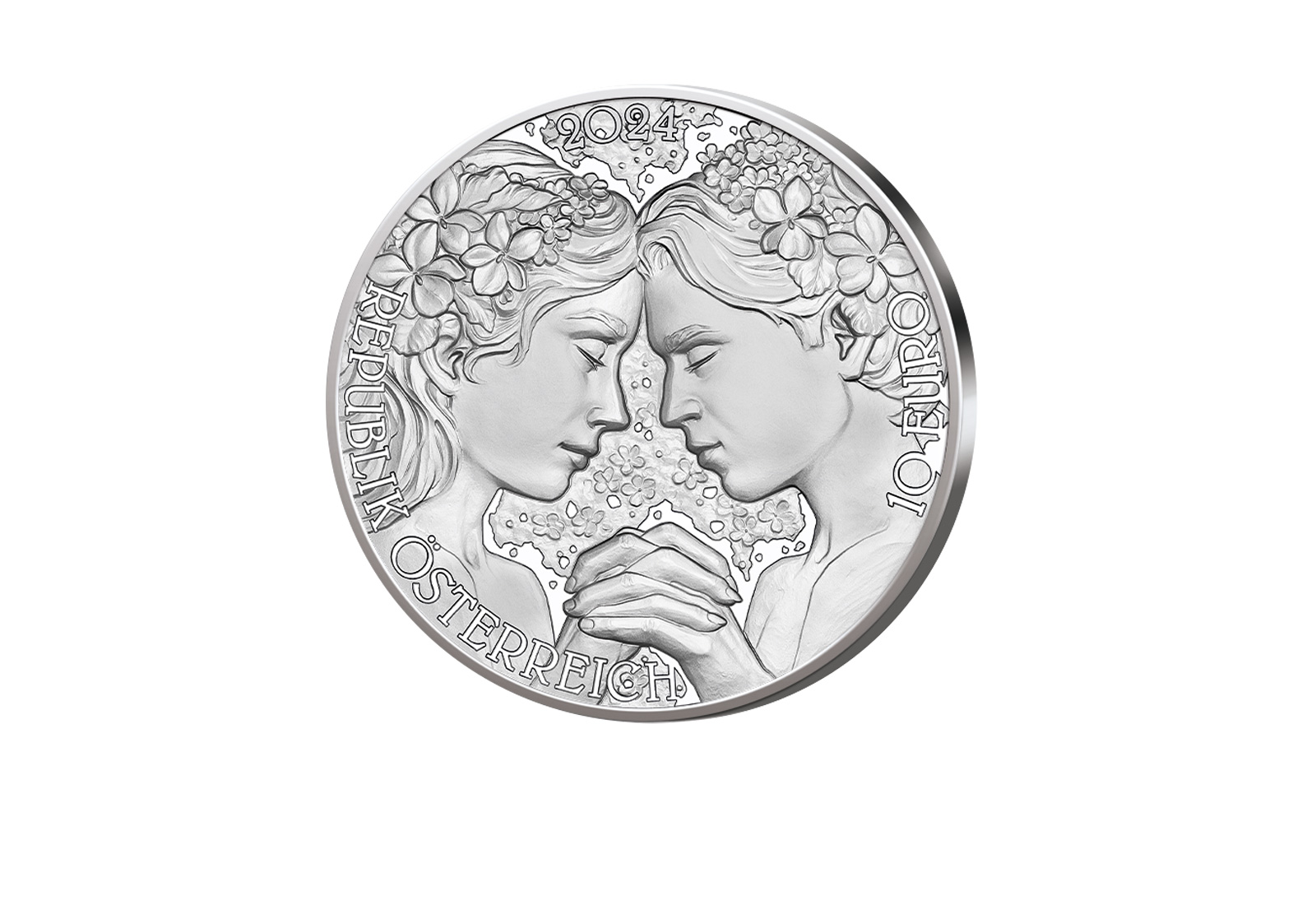 10 Euro Silbermünze 2024 Österreich Veilchen hgh
