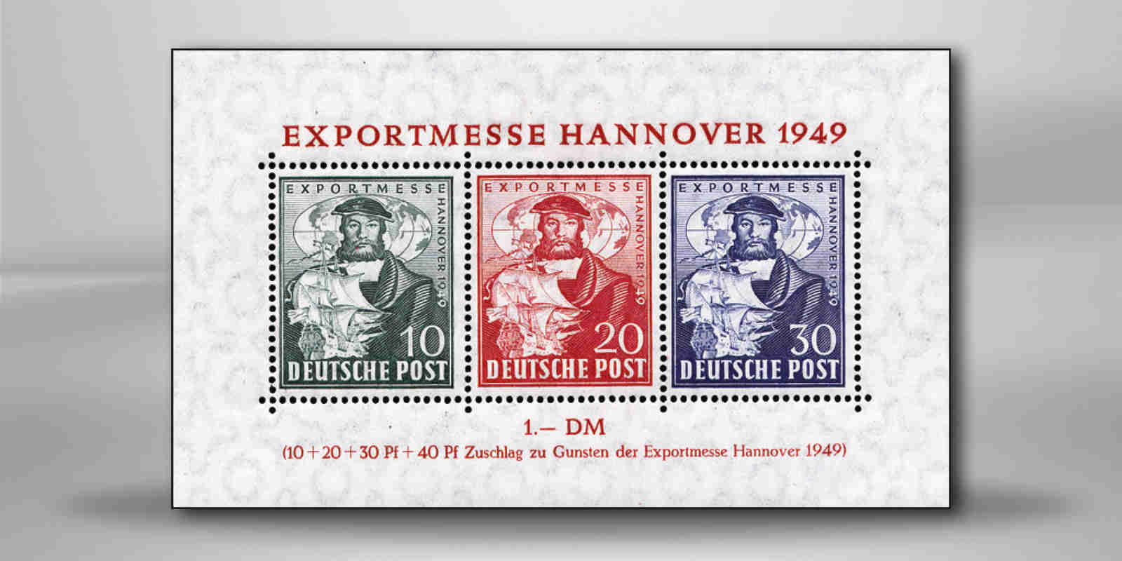 Bizone Block 1 a postfrisch Exportmesse Hannover