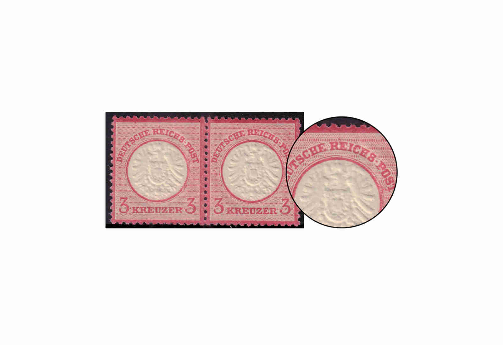Deutsches Reich 1872 Brustschild mit PLF Michel Nr. 25 XIa postfrisch Paar