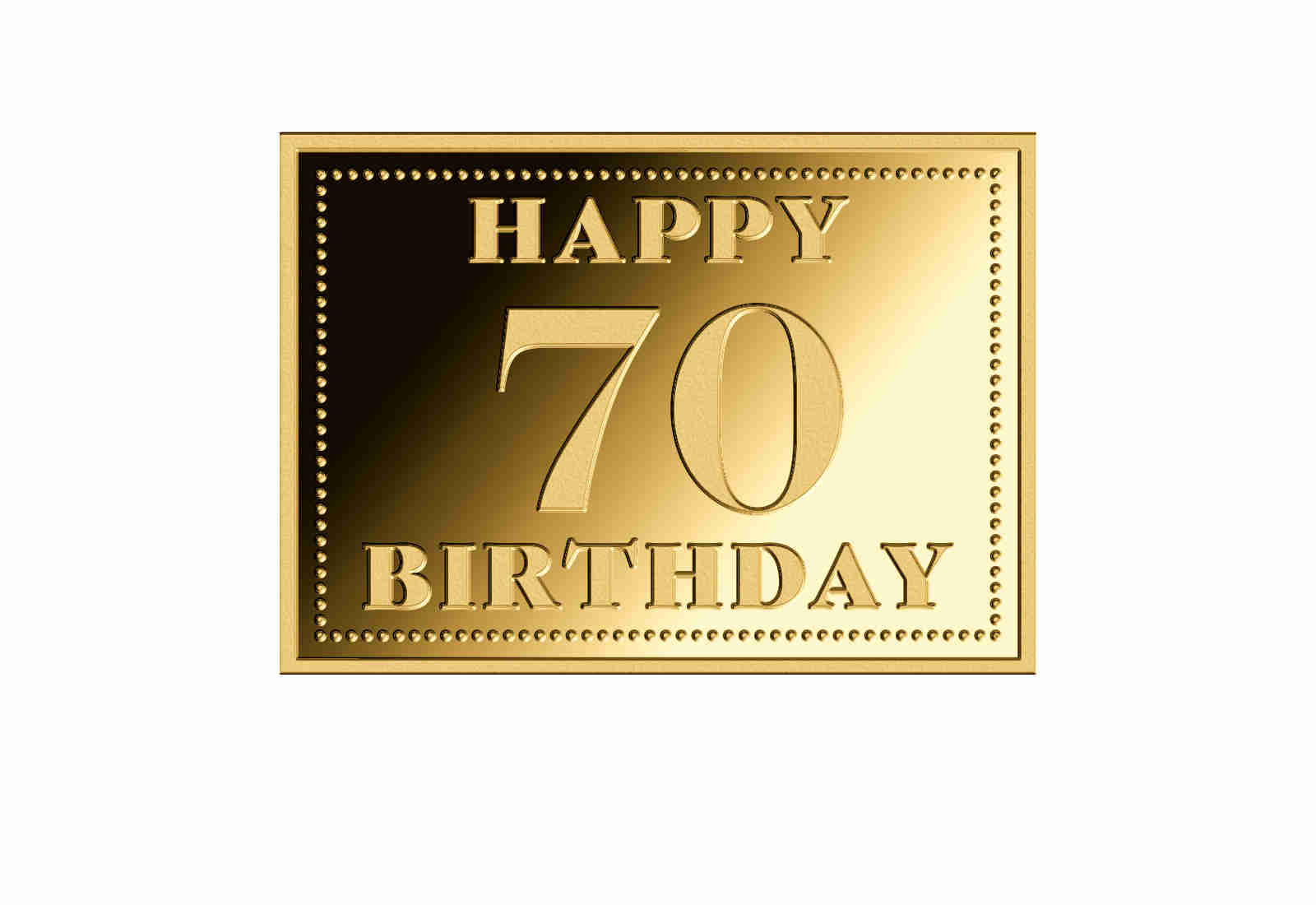 Goldmünze Motiv "Happy 70th Birthday" 999/1000 Gold im Geschenketui