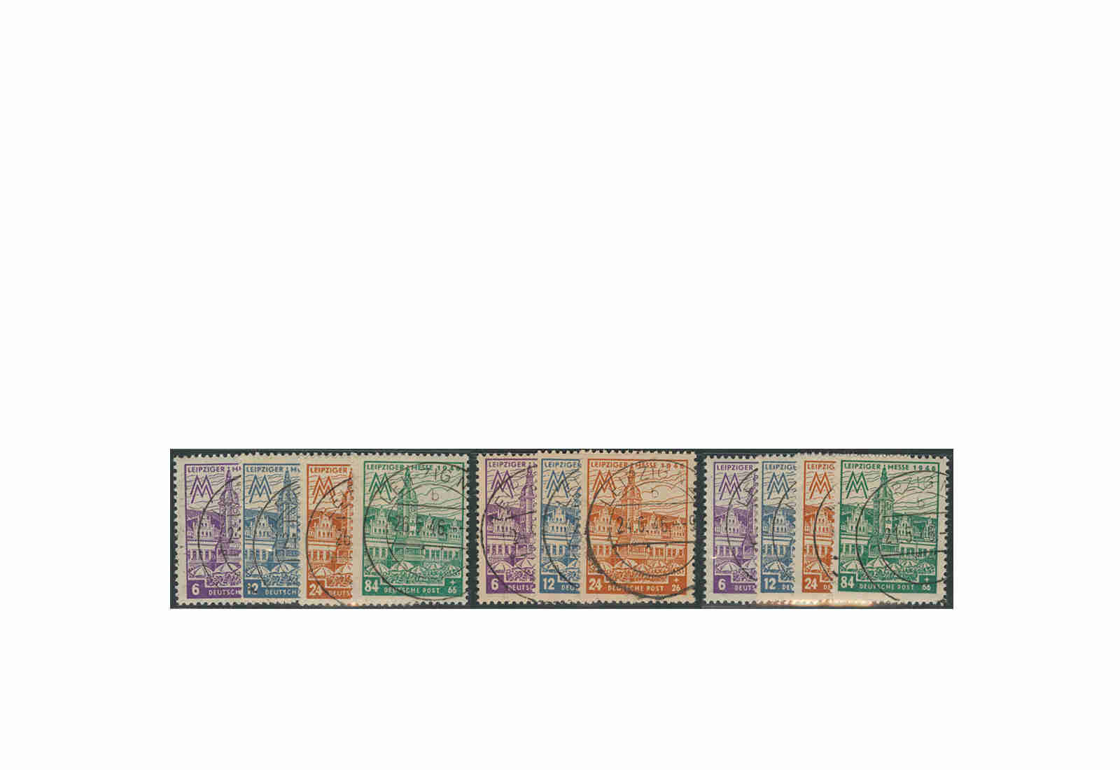 Briefmarken SBZ Leipziger Herbstmesse 1946 Michel-Nr. 162-165 AX, AY, AZ gestempelt