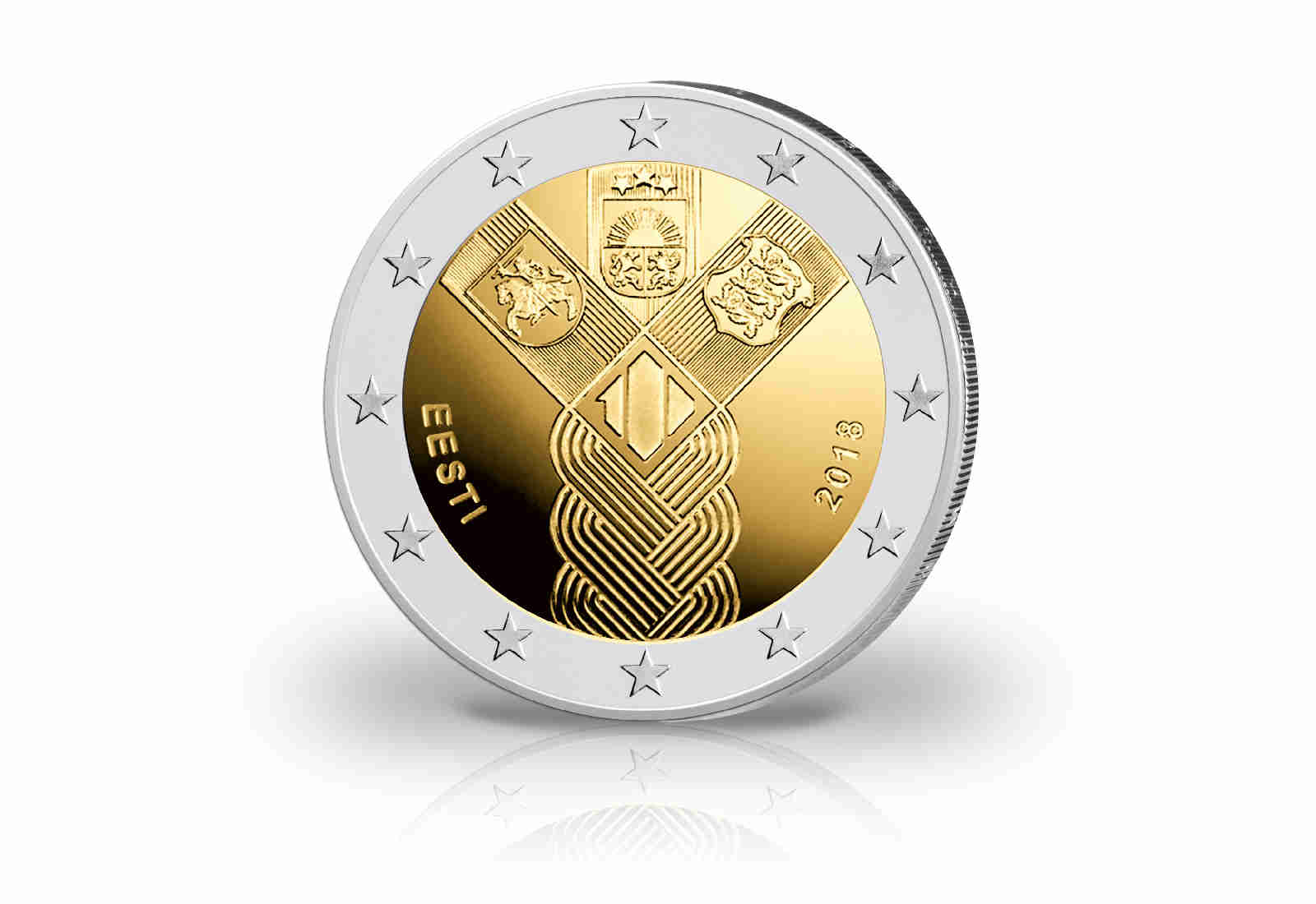 2 Euro 2018 Estland 100 Jahre Unabhängigkeit Baltische Gemeinschaftsausgabe