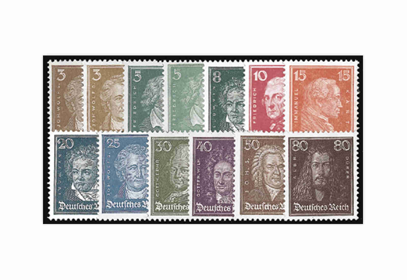 Briefmarken Deutsches Reich 1926 Michel-Nr. 385/397 Falz