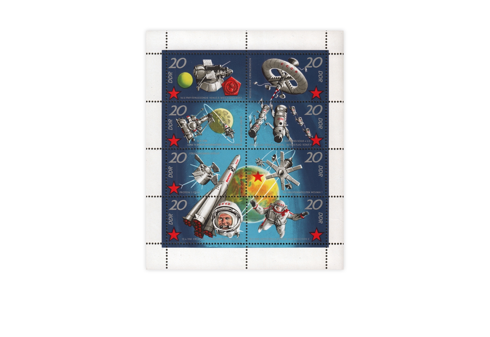 Briefmarken DDR Kleinbogen Michel-Nr. 1636-1643 postfrisch