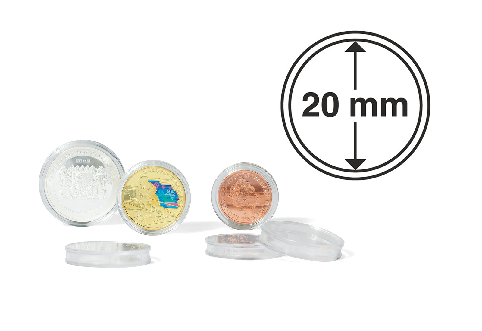 [20 mm] Leuchtturm Münzkapseln im 10er Pack