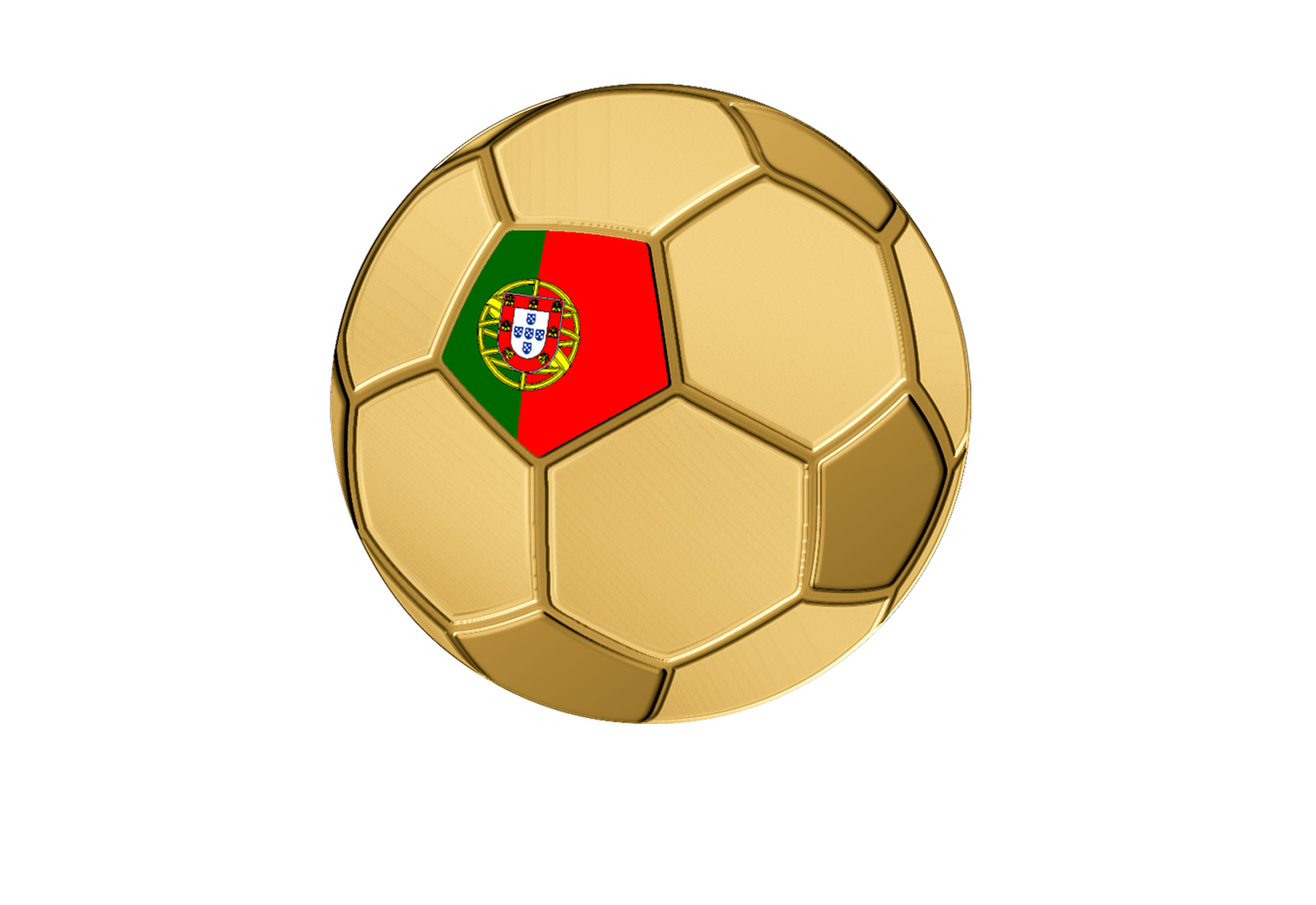 Goldmünze Motiv "Fußball Portugal" 999/1000 Gold im Geschenketui
