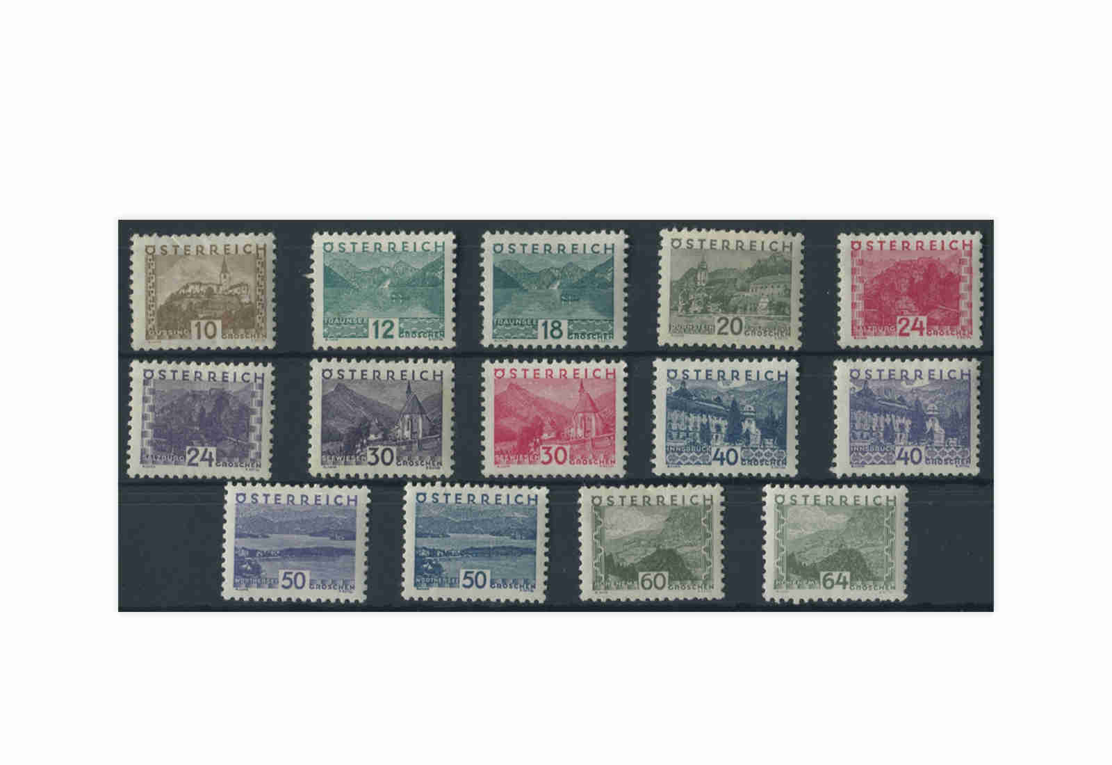 Österreich Landschaften 1932 Mi.Nr. 530/543 Falz