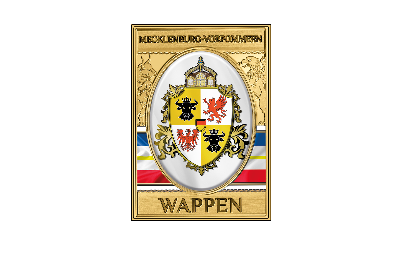 Goldmünze 999/1000 Gold Wappen Mecklenburg-Vorpommern