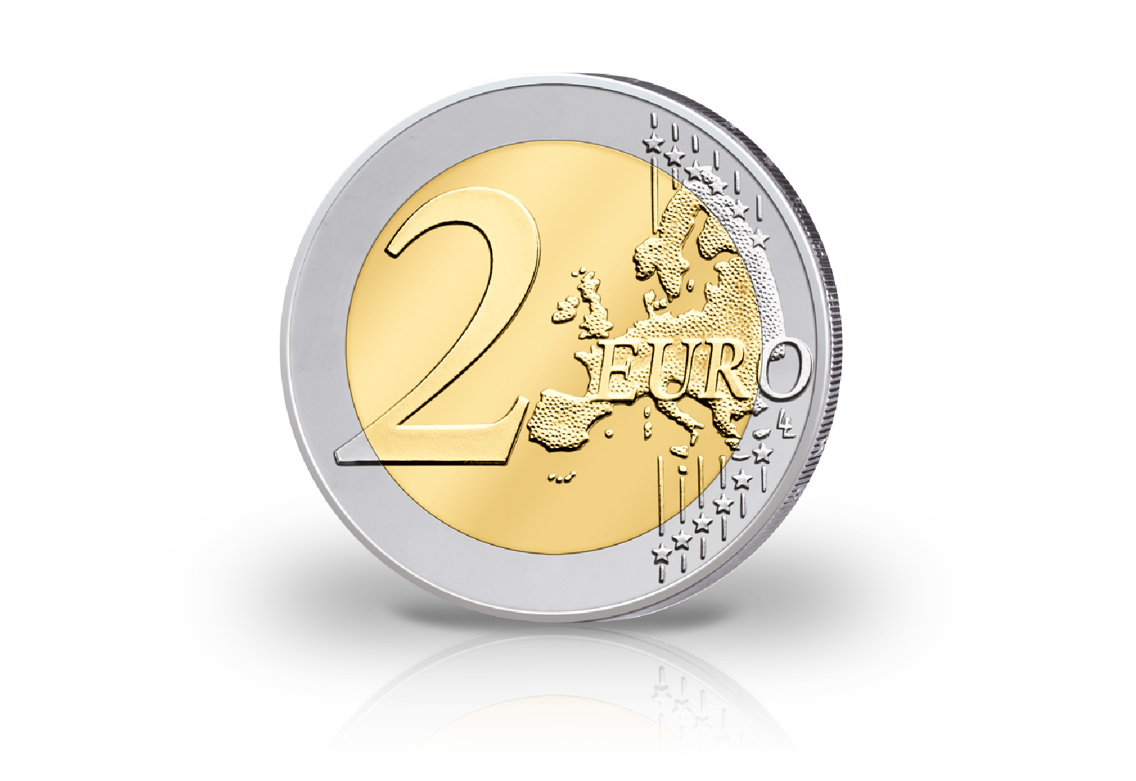 2 Euro mit Farbapplikation Ostern Küken