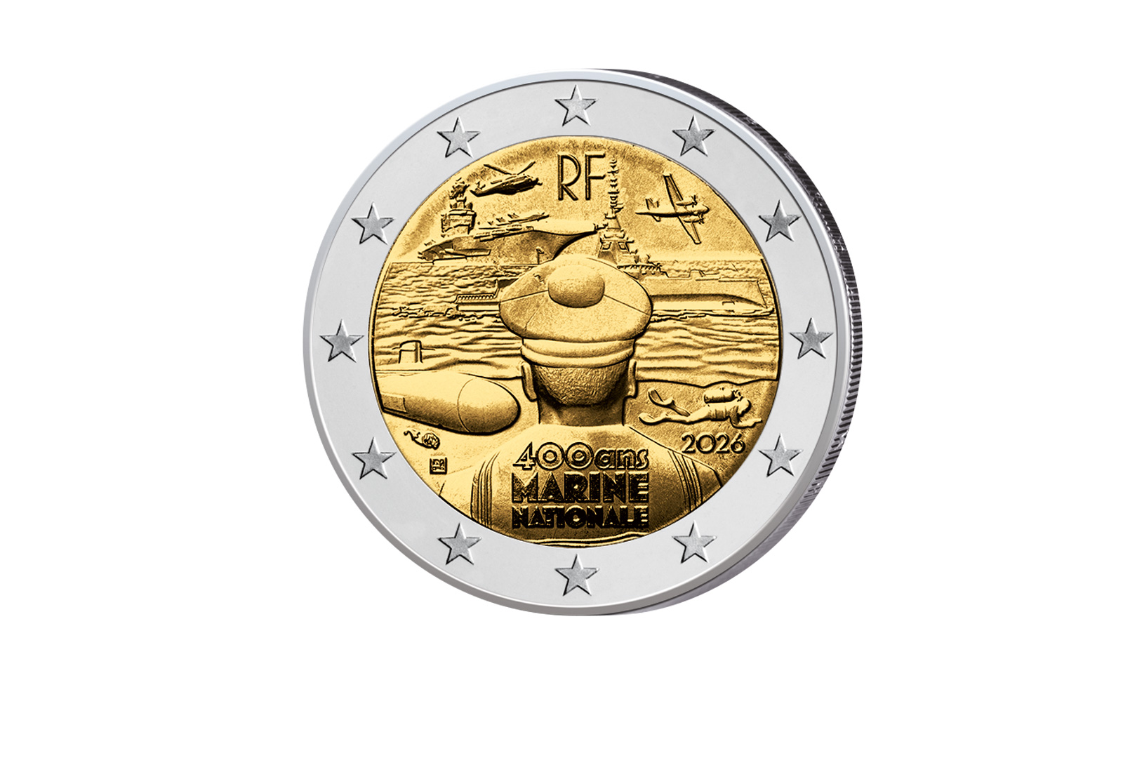 2 Euro 2026 Frankreich Die französische Marine - 400 Jahre Erfahrung