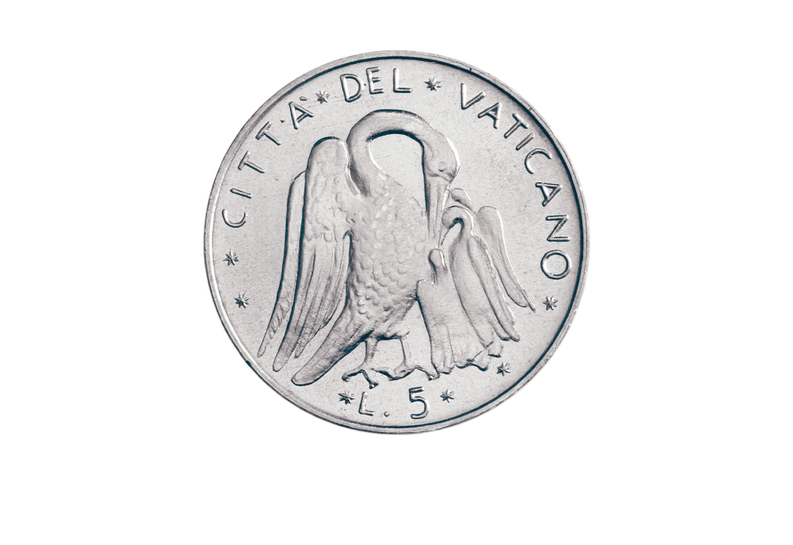 5 Lire 1975 Vatikan Papst Paul VI. Die Erlösung