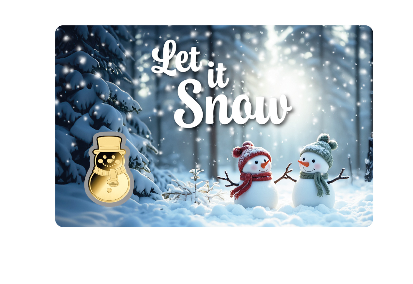 Goldmünze Motiv "Schneemann - Let it Snow" Coincard 999/1000 Gold Geschenk