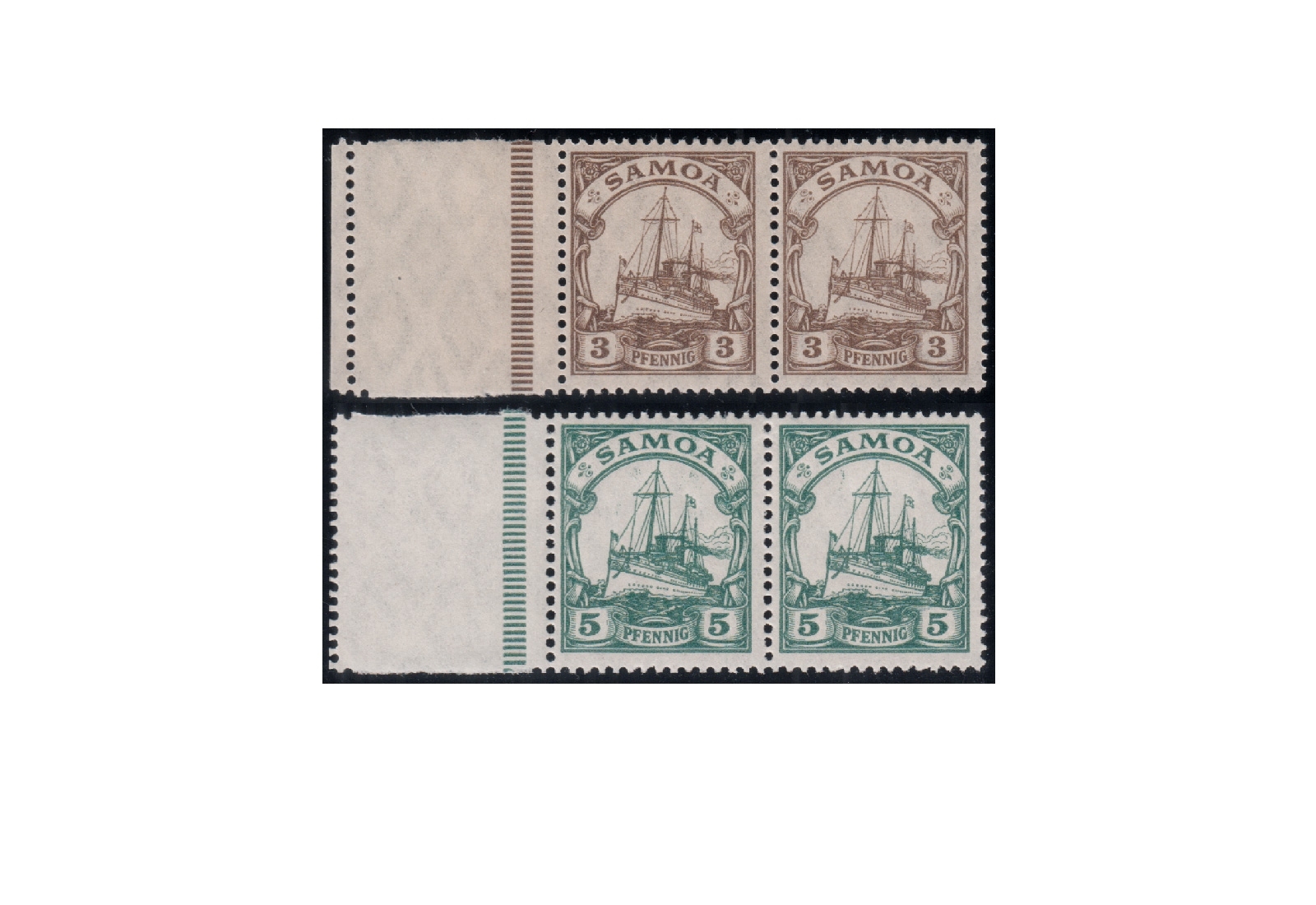 Deutsche Kolonien Samoa 1919 Michel-Nr. 20 L und 21 L postfrisch