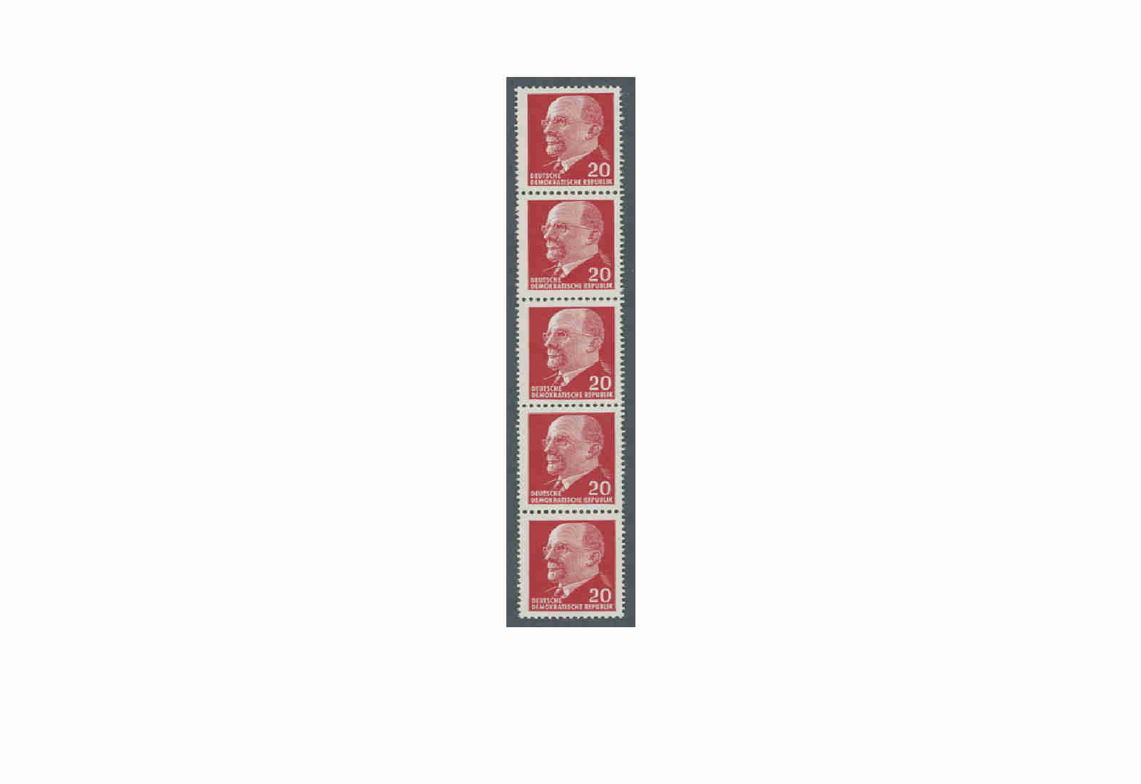 Briefmarke DDR Ulbricht 1960 Michel-Nr. 848 Fünferstreifen postfrisch