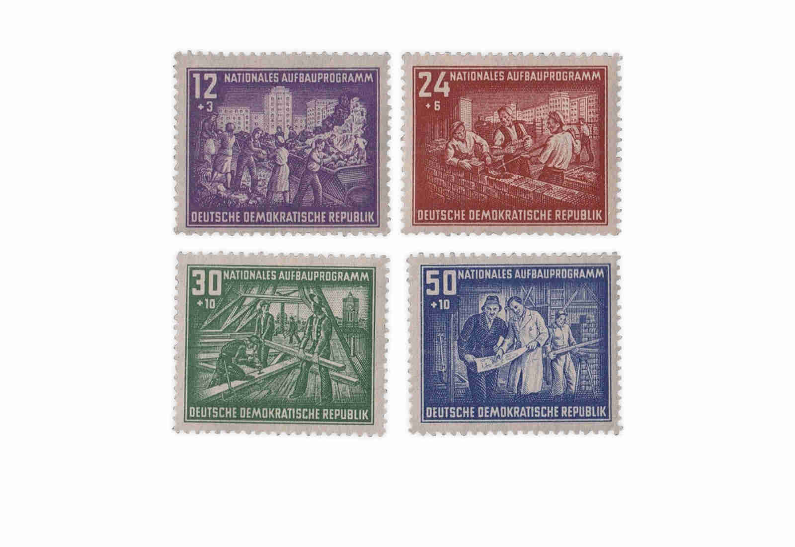 Briefmarken DDR Nationales Aufbauprogramm Berlin 1952 Michel-Nr. 303-306 gestempelt