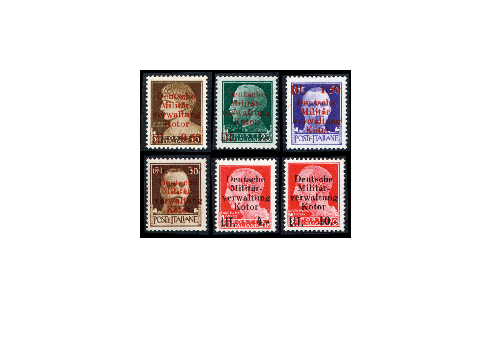 Kotor Mi.Nr. 1/6 ** Dt. Besetzung