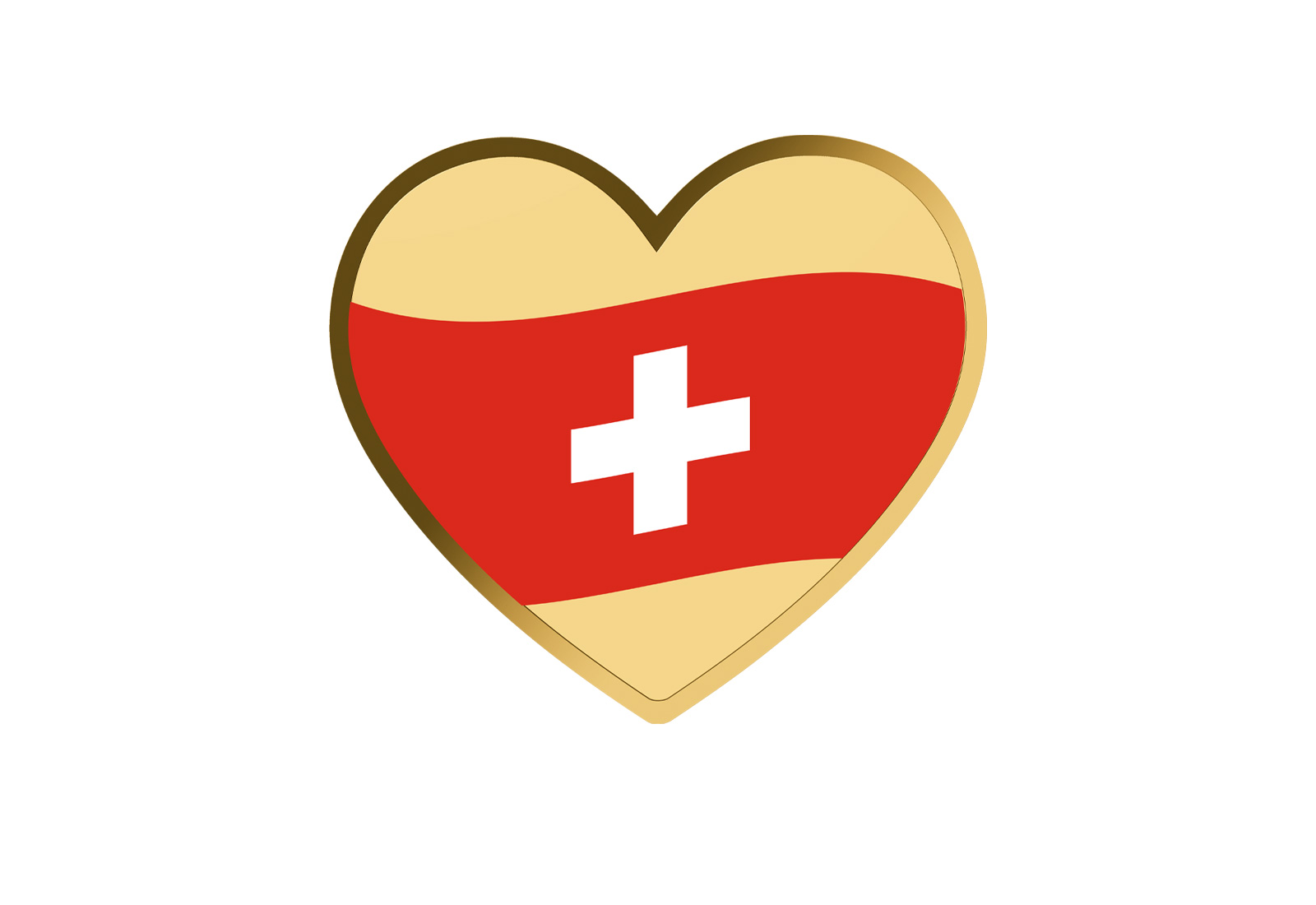 Goldmünze Motiv "Ein Herz für die Schweiz" 999/1000 Gold im Geschenketui