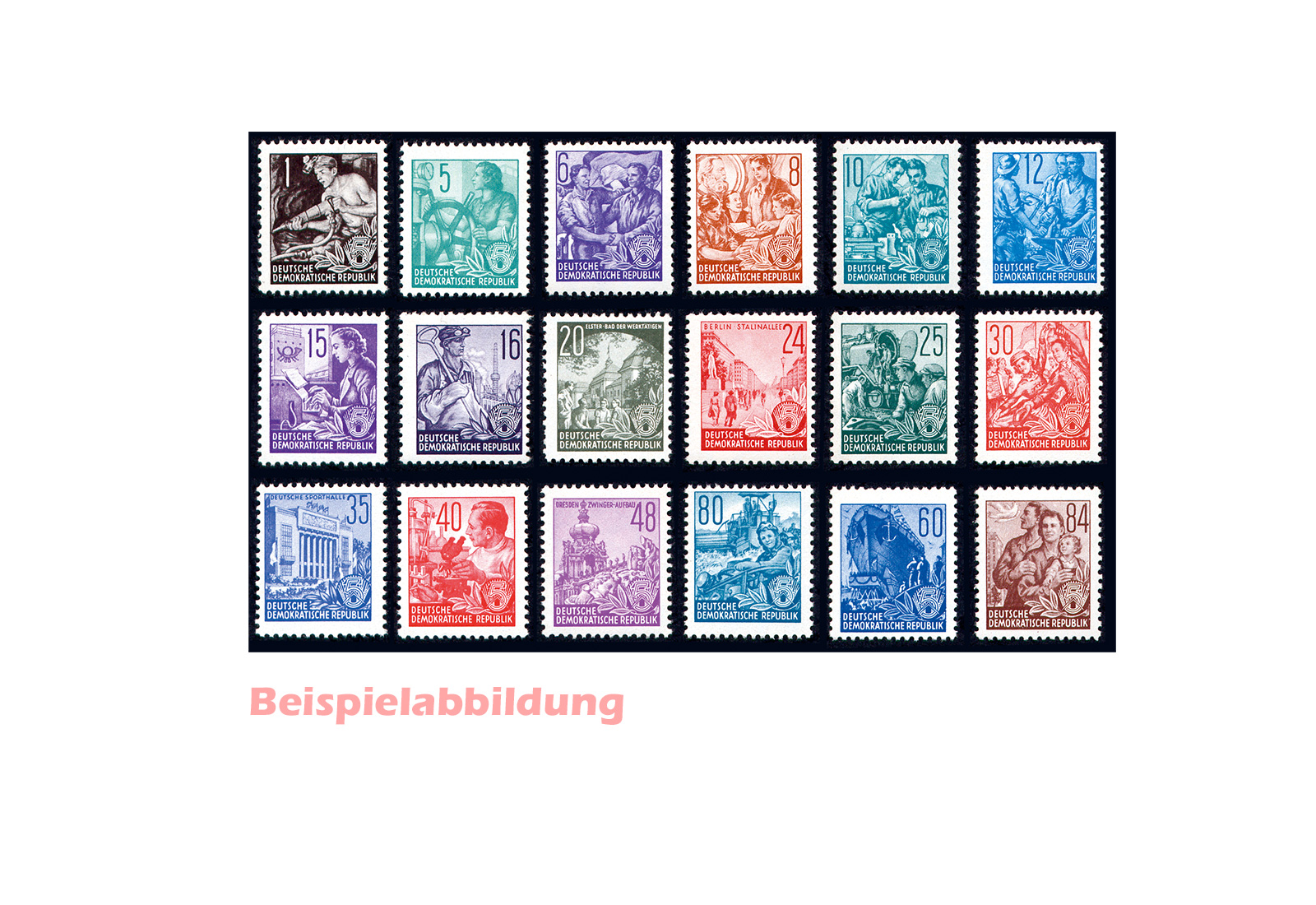 DDR 1953 Fünfjahrplan-Sätze MiNr:: 362/79** + 405/22** im Set