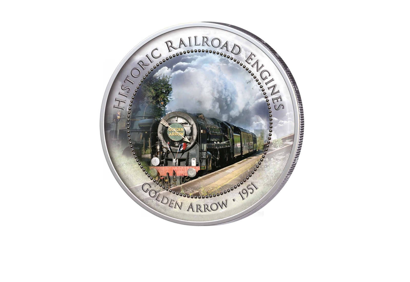 2 Euro Historische Eisenbahnen Golden Arrow 1951 mit Farbapplikation