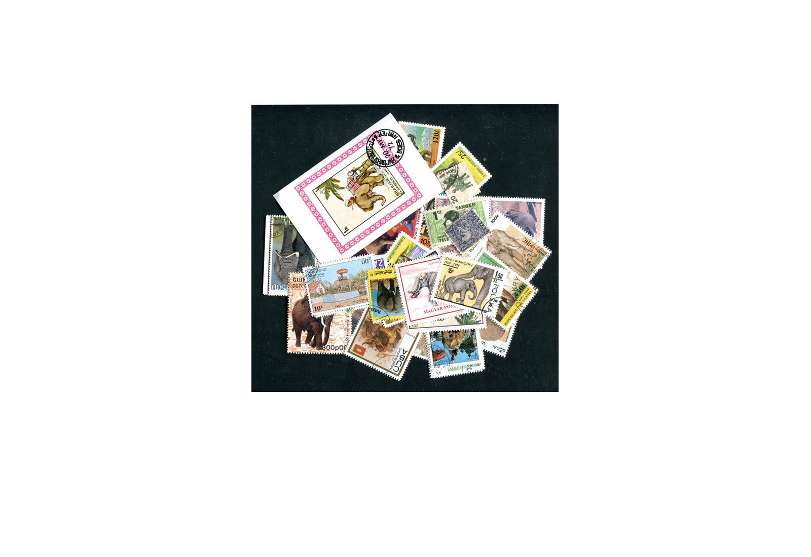 Briefmarken Elefanten 25 verschiedene Marken