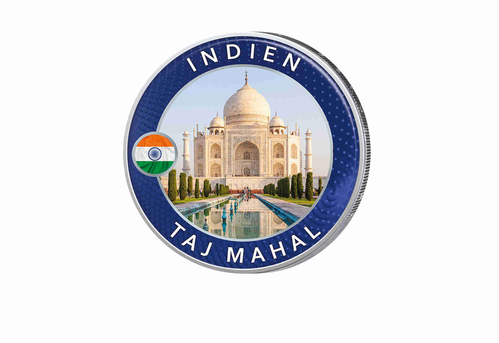 2 Euro mit Farbapplikation Taj Mahal - Highlights rund um den Globus