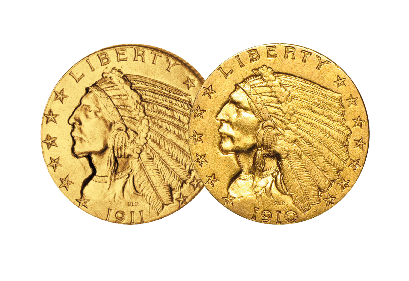 2,5$ und 5$ 2er Spar-Set USA Indian Head im Etui