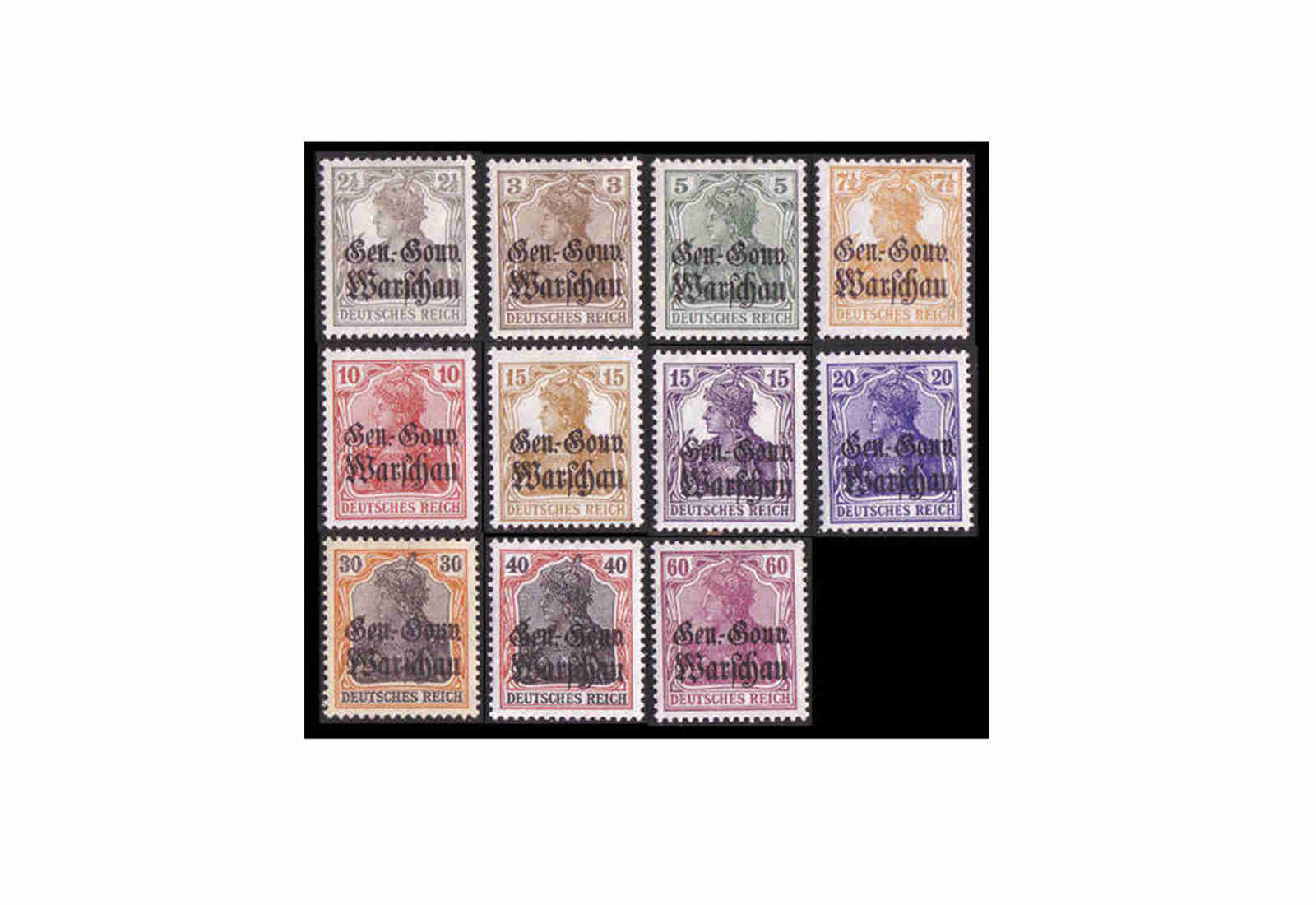 Briefmarken Deutsche Post Polen Dt.Besetzung-1.Weltkrieg 6/16 gest.