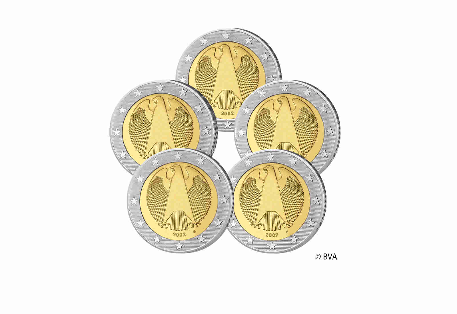 2 Euro 2002 Deutschland Kursmünze Prägestätte A-J