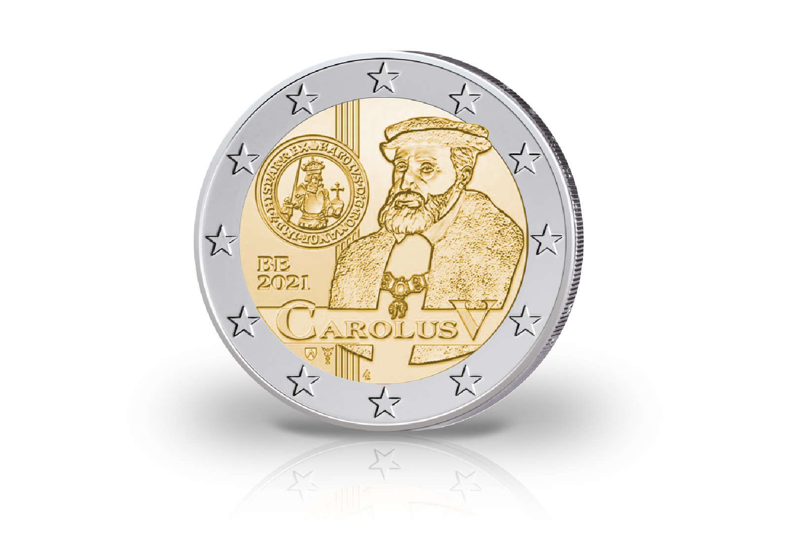 2 Euro 2021 Belgien 500 Jahre Karlsgulden st in Coincard