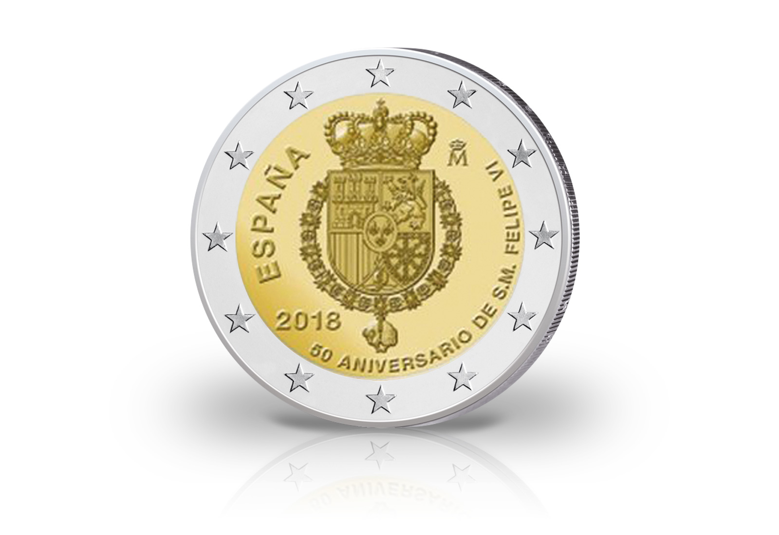 2 Euro 2018 Spanien 50. Geburtstag König Felipe VI.