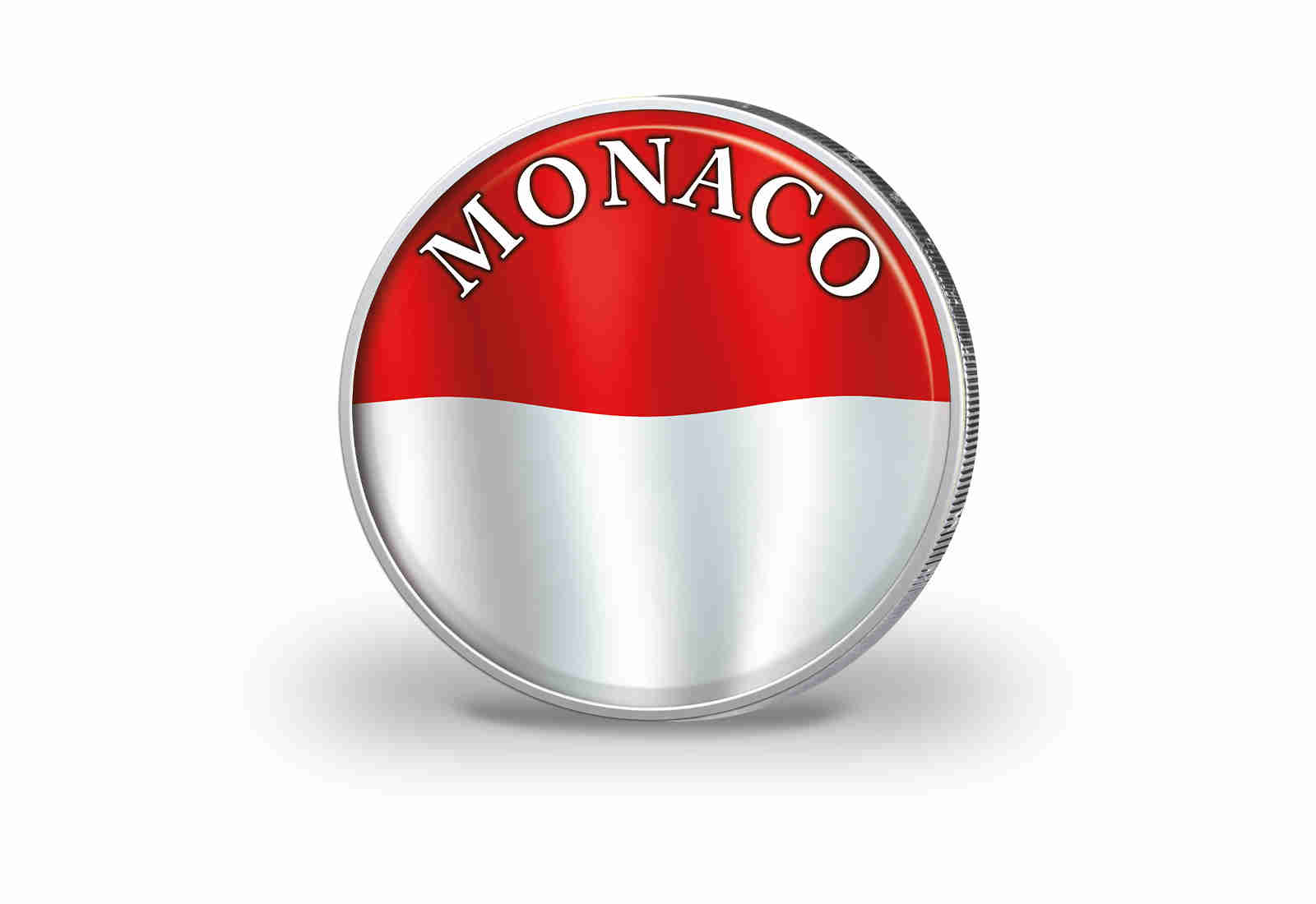 2 Euro vergoldet Monaco Flagge mit Farbmotiv