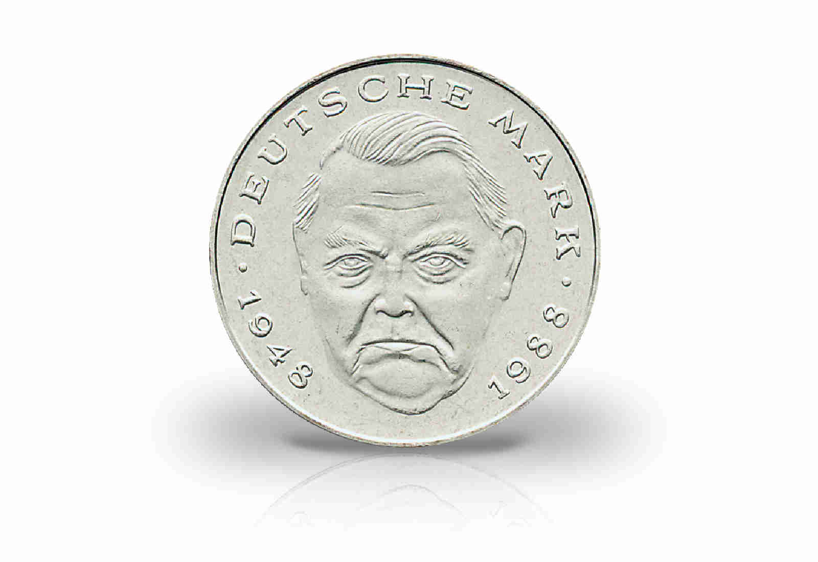 2 DM 1988-2001 BRD Ludwig Erhard 67er Set Jaeger-Nr. 445