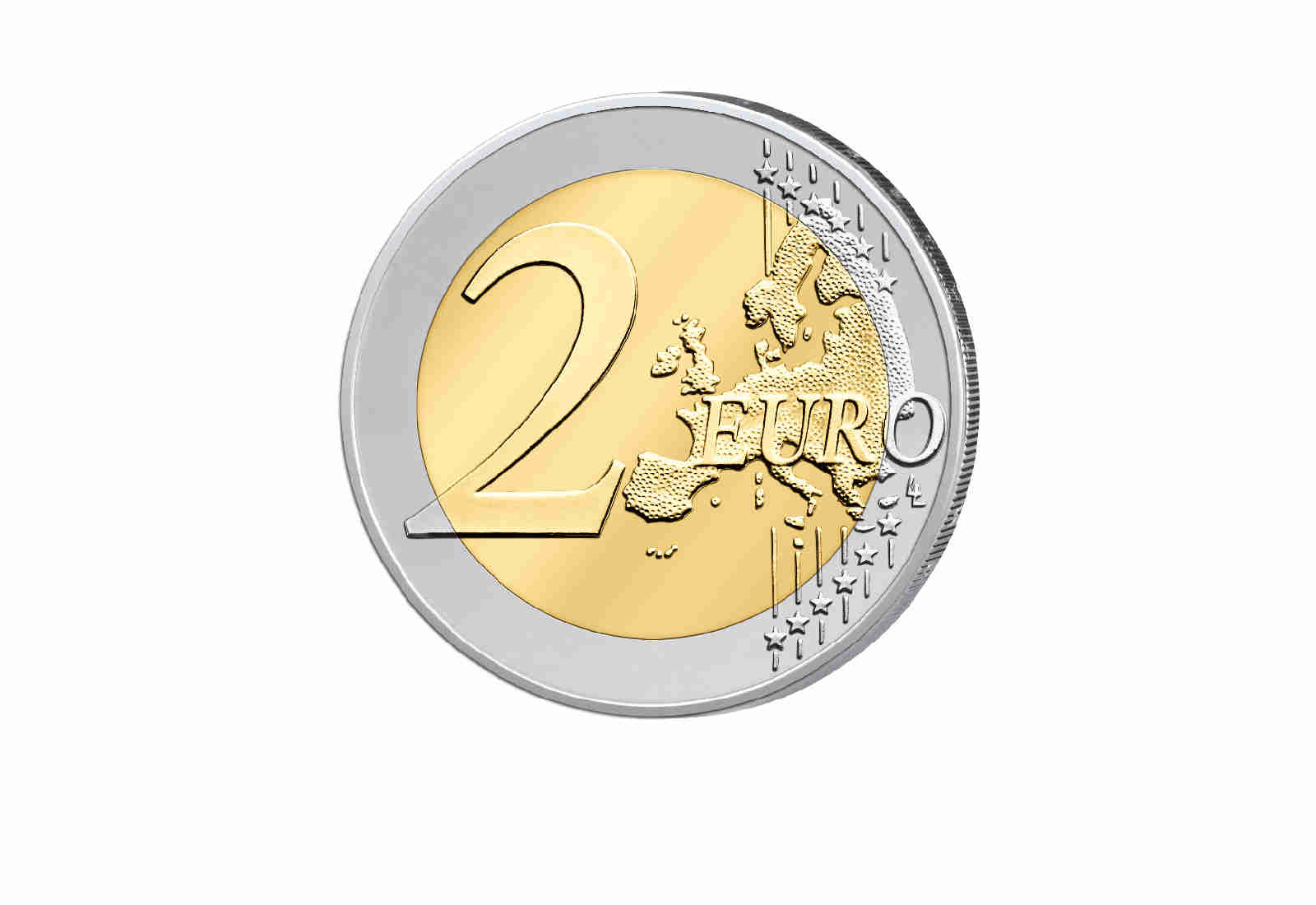 2 Euro mit Farbapplikation Moskau - Russland