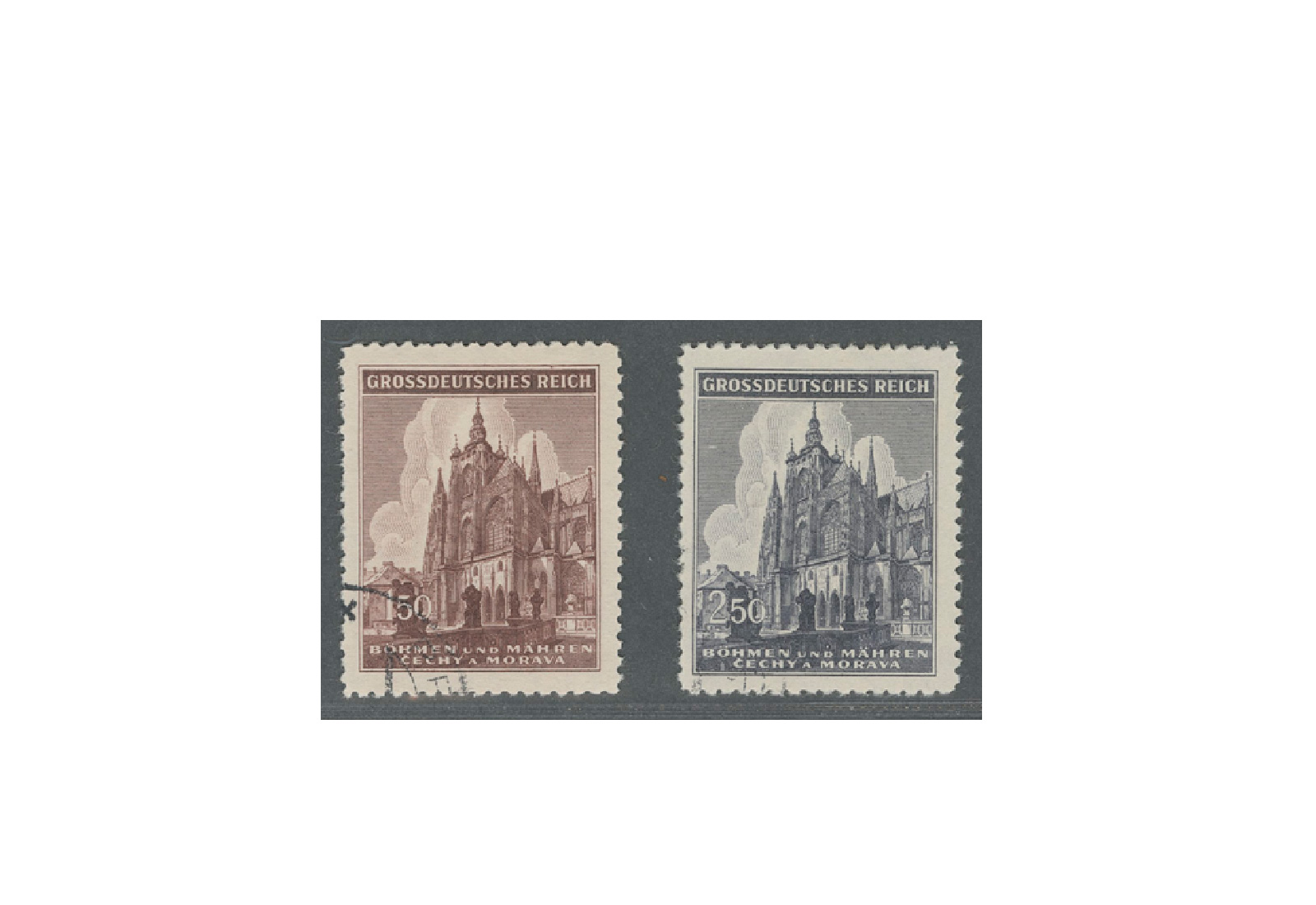 Böhmen und Mähren 600 Jahre Dom zu Prag Michel Nr. 140 bis 141 gestempelt