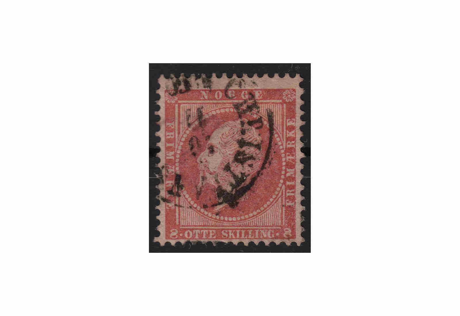 Norwegen Freimarke: König Oskar 1856/57 NOR Michel Nr. 5 gestempelt