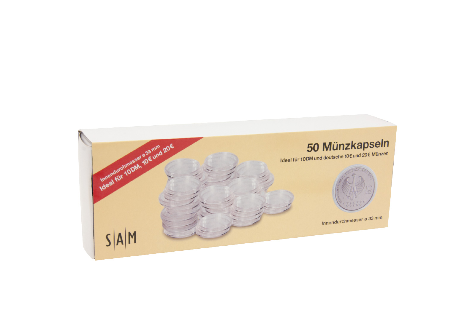 [33 mm] SAM 200 Münzkapseln für 10 und 20 Euro BRD