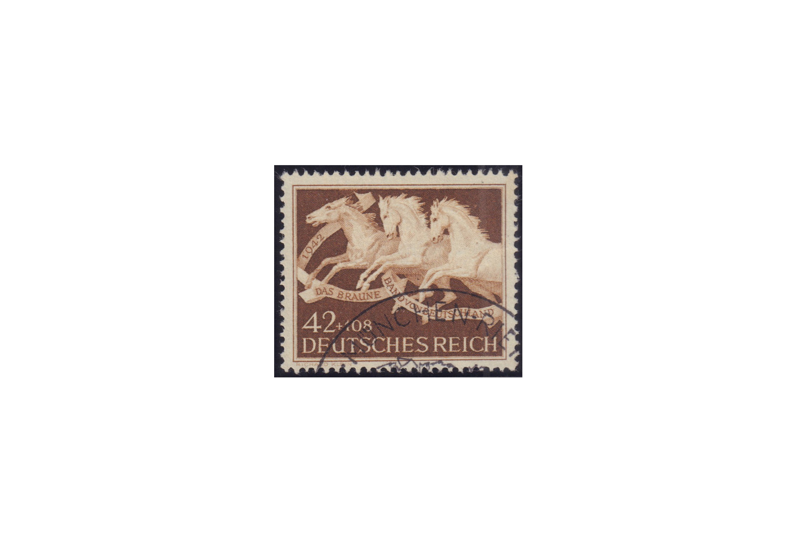 Deutsches Reich Mi.Nr. 815 Braunes Band 1942 gestempelt