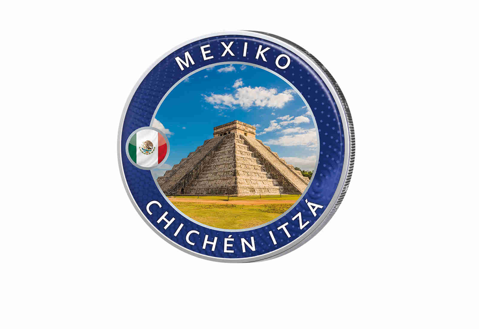 2 Euro mit Farbapplikation Chichen Itza - Highlights rund um den Globus