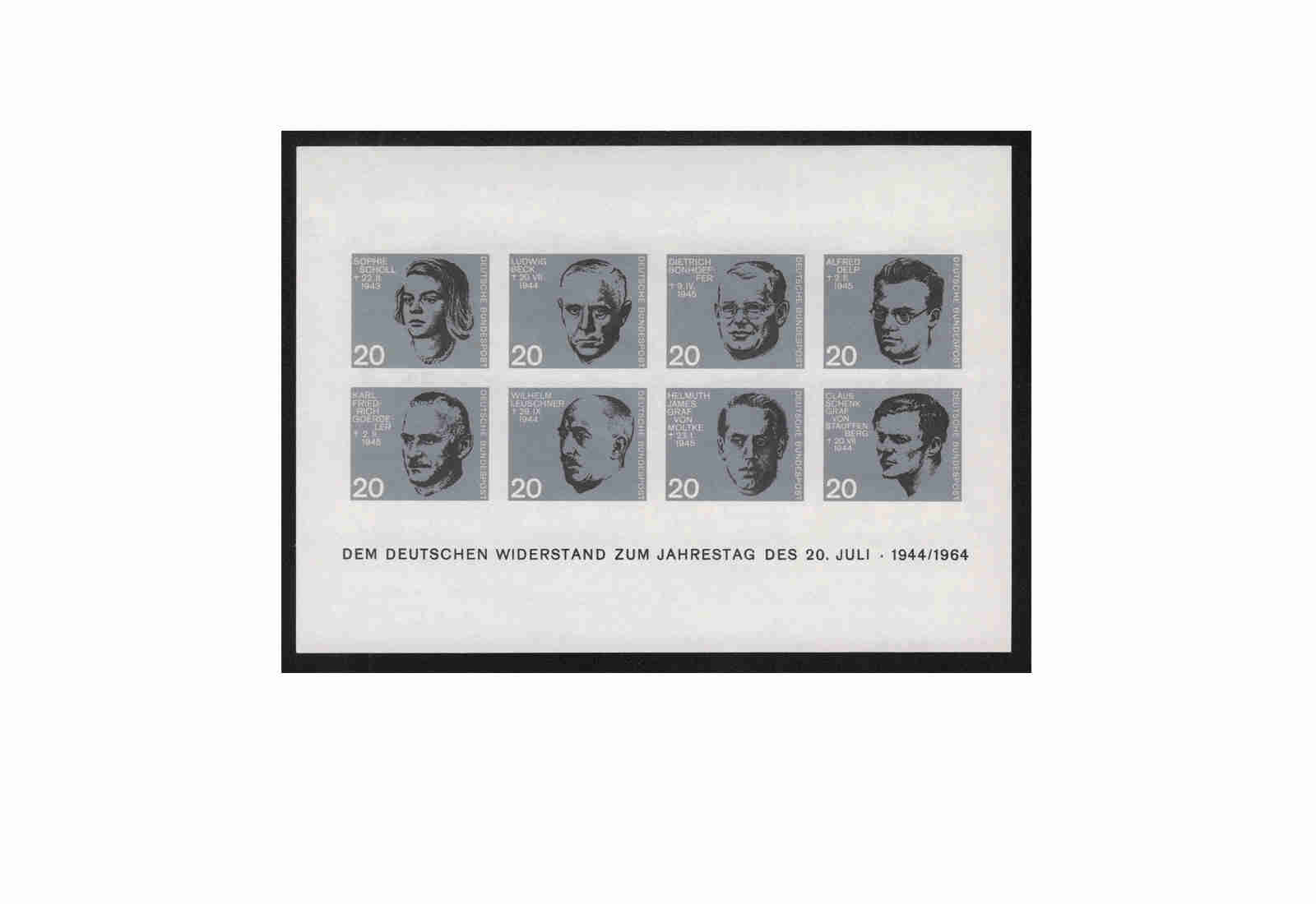 Faksimile BRD 1964 Widerstandskämpfer Michel Nr. Block 3 U