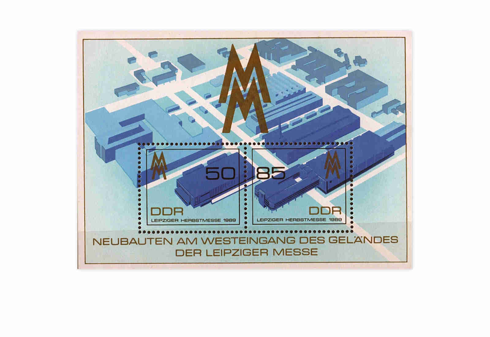 DDR Block 99 Leipziger Herbstmesse 1989 gestempelt