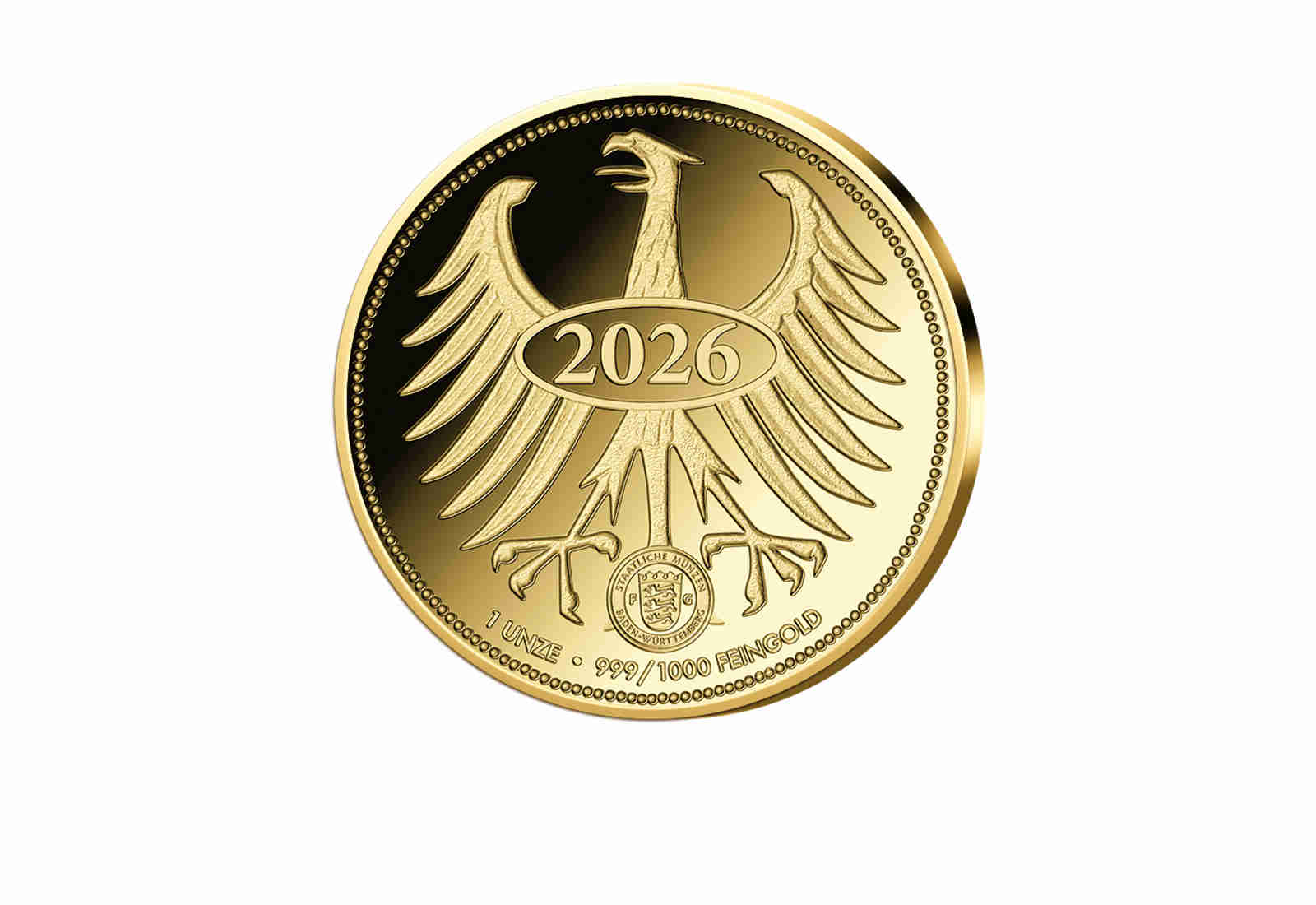 5 DM Silberadler 1951 - 1 oz 999/1000 Gold Premium Neuprägung mit Privy Mark