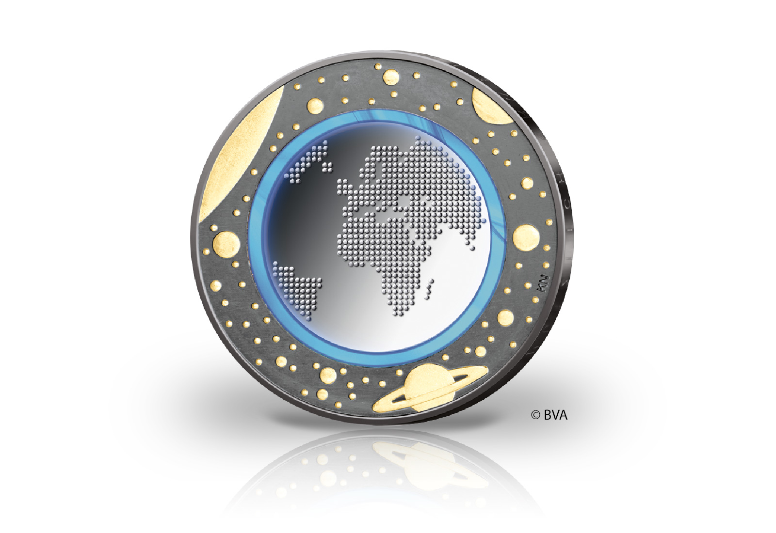 5 Euro 2016 Deutschland Planet Erde mit Rhodium und 24 Karat Goldauflage