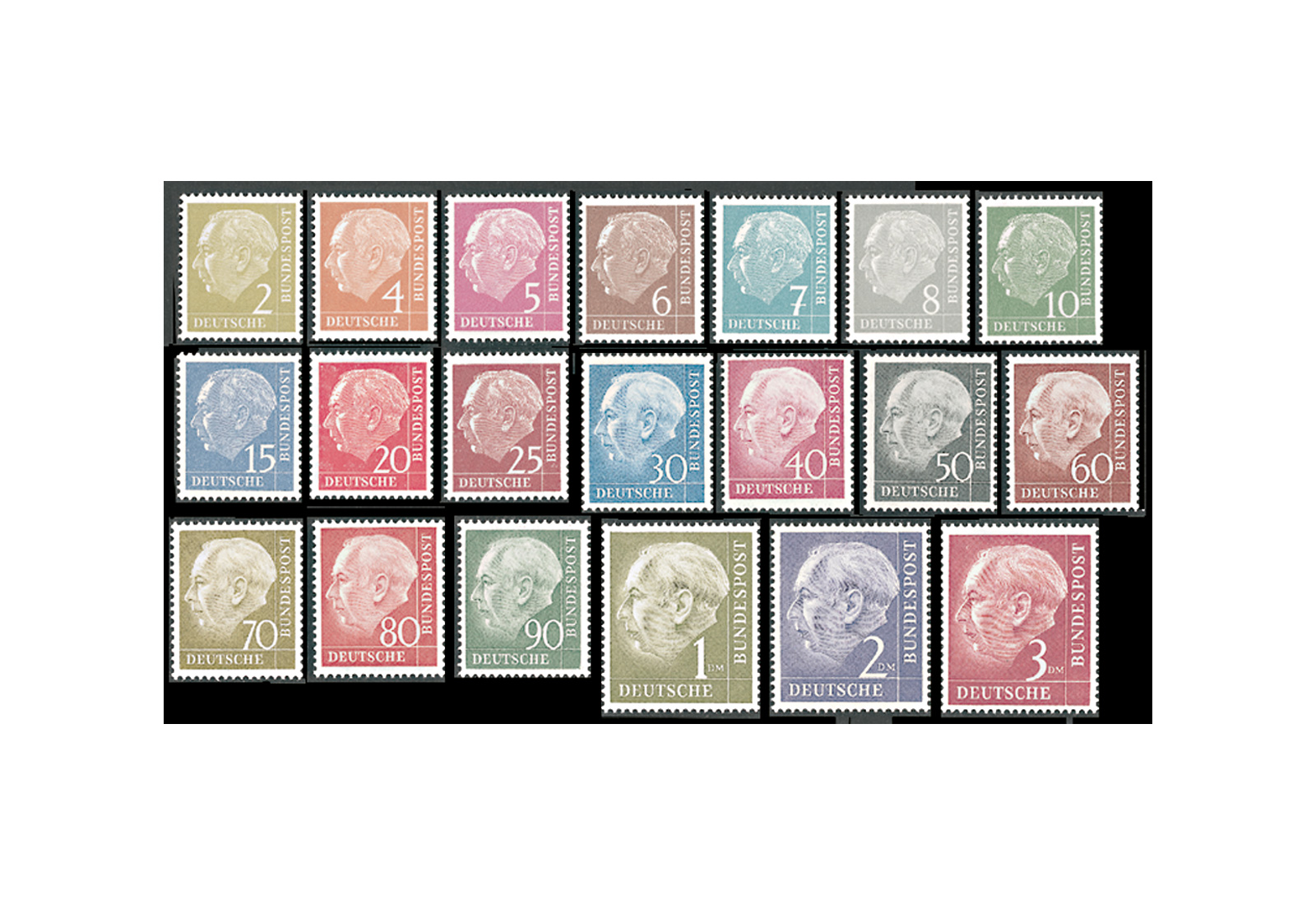 Briefmarken BRD Heuss Komplett-Kollektion postfrisch