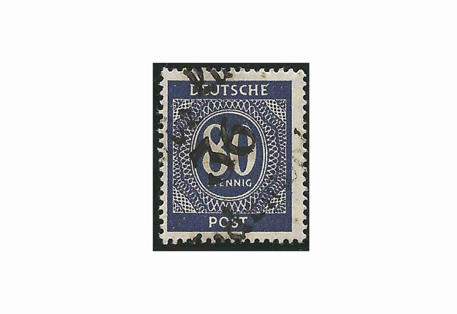 SBZ Bezirkshandstempel - Ziffernausgaben 1948 Michel Nr. I w gestempelt geprüft