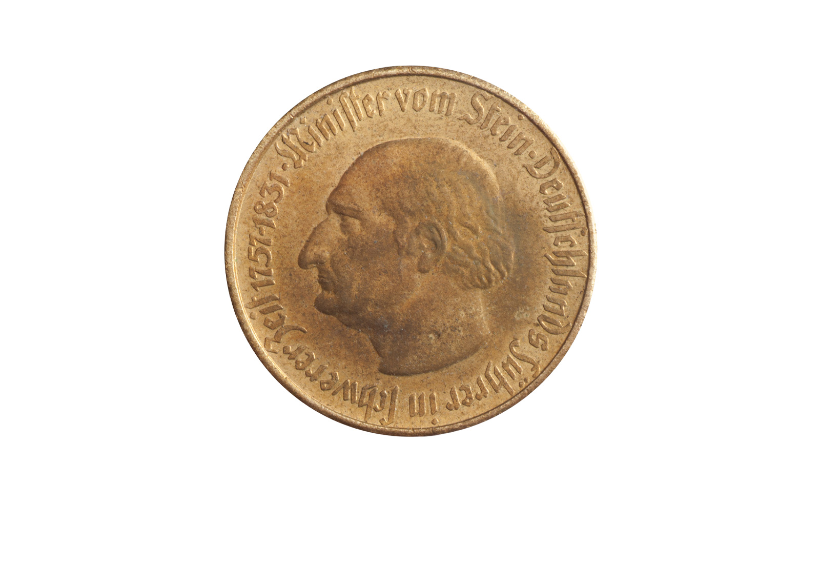 100 Mark Notgeldmünze 1922 Weimarer Republik Westfalen N14 Bronze vergoldet