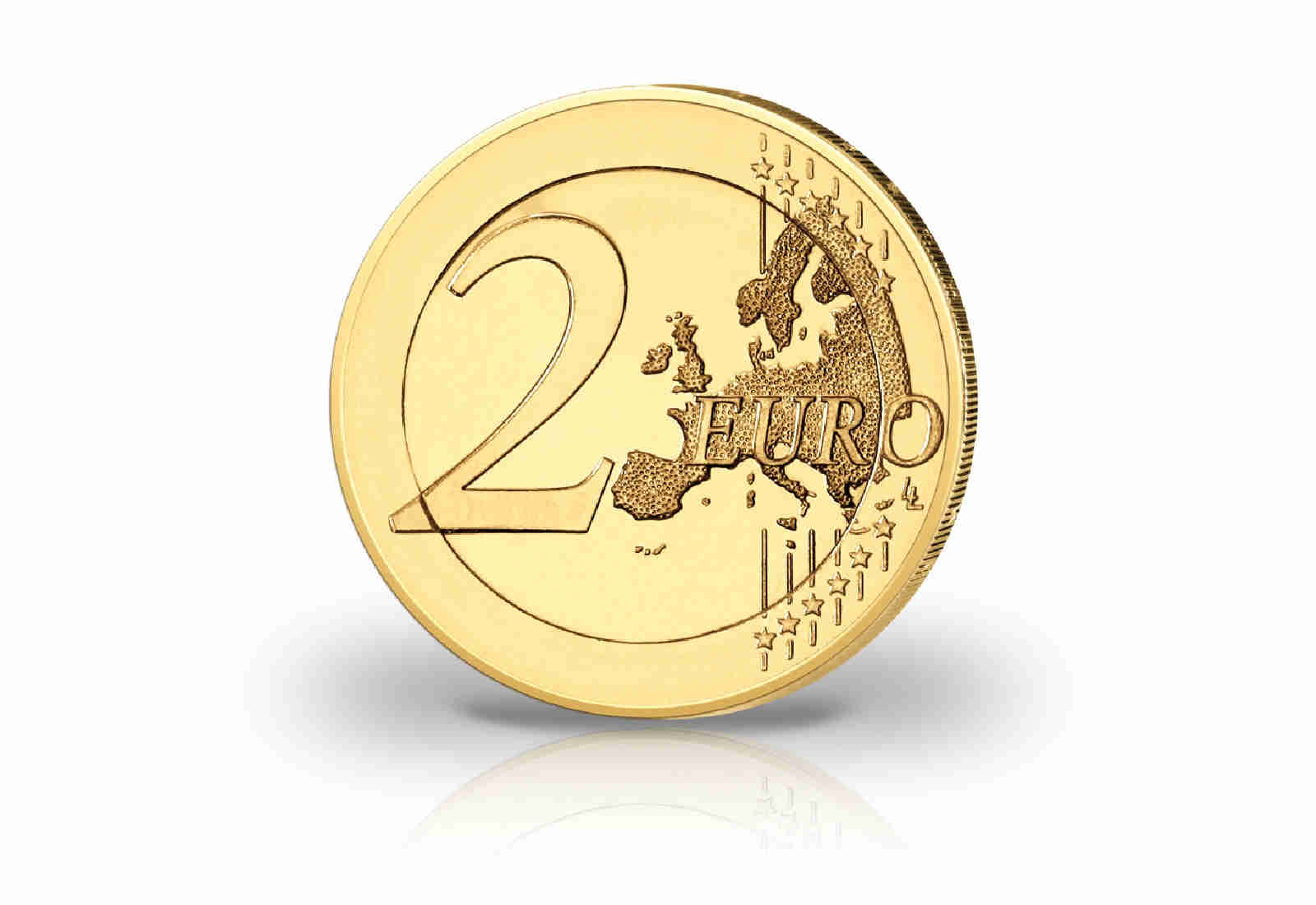 2 Euro Katze Russisch Blau mit Kaltemaille und 24 Karat Goldauflage