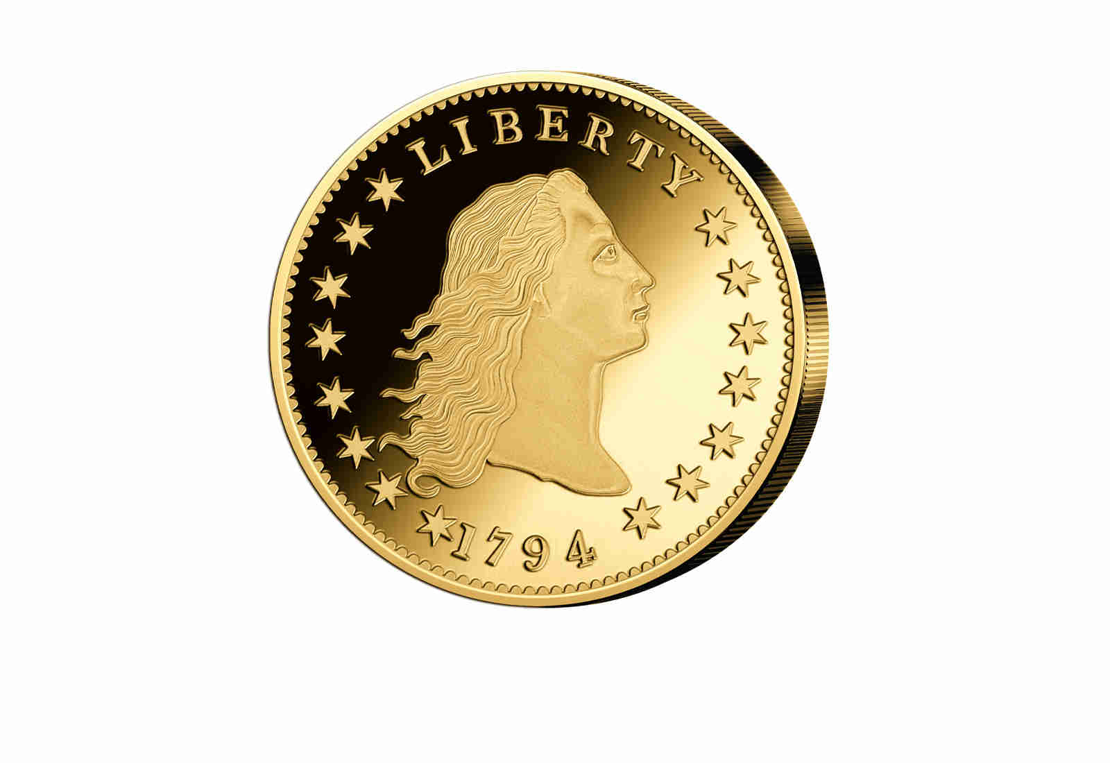 Gigantenprägung Wertvollste Münzen der Welt Flowing Hair Dollar vergoldet