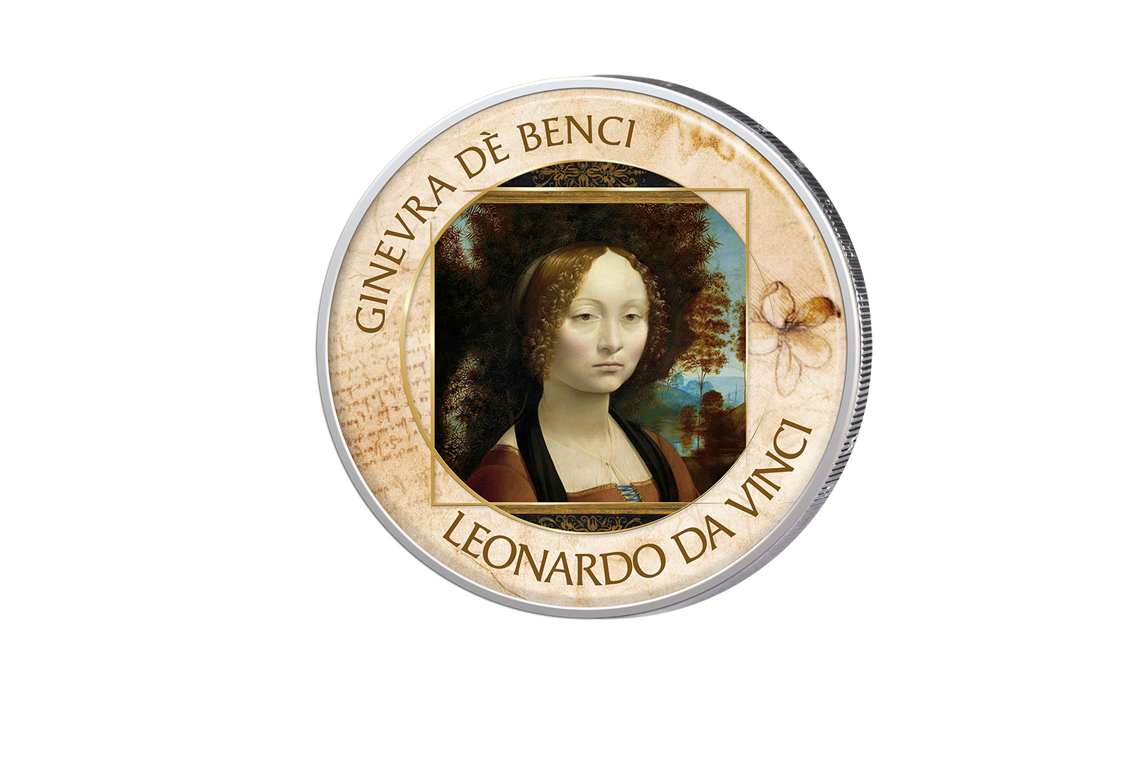 2 Euro mit Farbapplikation Ginevra dè Benci